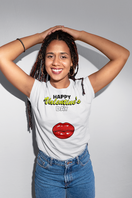 Happy Valentine's Day Kiss Graphic Tee